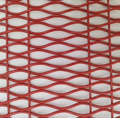 ISO9001 건축물 엮인 금속  Mesh Red Decorative For Room Divider