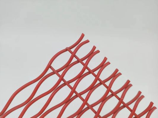 ISO9001 건축물 엮인 금속  Mesh Red Decorative For Room Divider