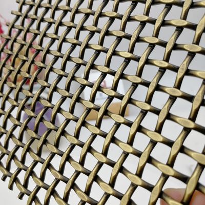 플랫 피치 10mm 장식용 직조 와이어 메쉬, 플랫 직경 1.5×3.5mm, 무게 8.6kg/m2