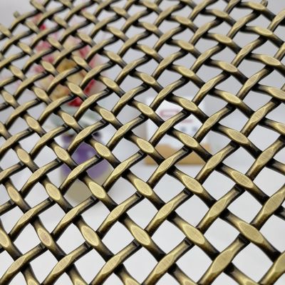 플랫 피치 10mm 장식용 직조 와이어 메쉬, 플랫 직경 1.5×3.5mm, 무게 8.6kg/m2