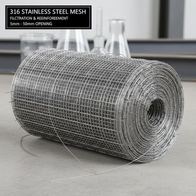 5mm ~ 50mm 개방 크기의 316 등급 스테인리스 스틸 건축 메쉬 패널 (중장비 여과 및 보강용)