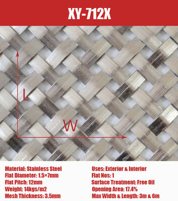 Good Flexibility Stainless Steel Architectural Mesh with 2.5mm X 4 Cable Diameter