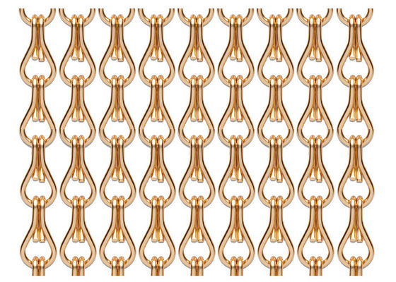 100*200cm 장식적인 사슬 문 비행거리 스크린 살구 색깔 20.4mm 걸이